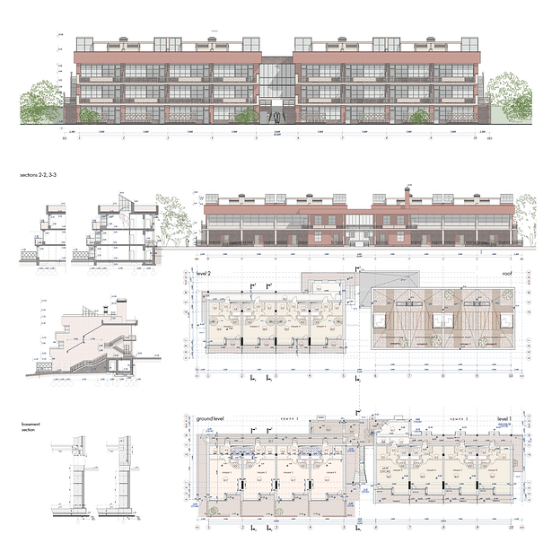 elevations, floor plans and sections