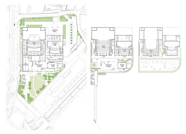 Floor Plan (1st, 2nd, and 3rd Floors) Credit: Nikken Sekkei Ltd