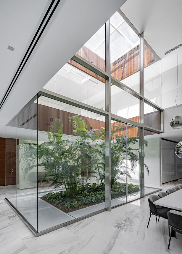 Inner garden with retractable roof (photography: Parham Taghioff)