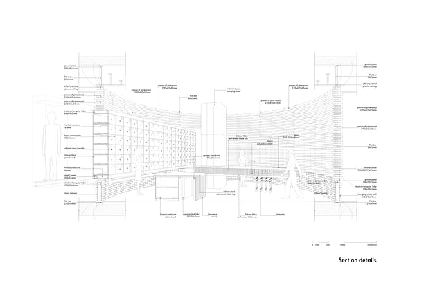 Section through the reception space 