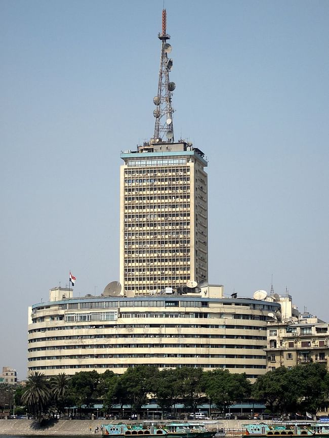 A frontal view of the Maspero television building. Credit: Wikipedia