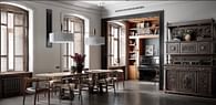 3d interior visualization of a classic style apartment designed by Oleg Klodt's studio
