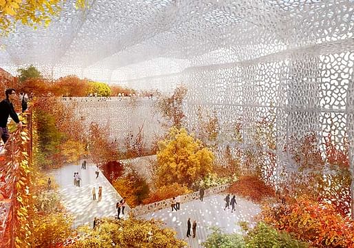 Sunlight will be filtered through the building’s perforated façade on to a vast internal garden that changes with the seasons. (The Art Newspaper, Photo: Ateliers Jean Nouvel & BIAD)