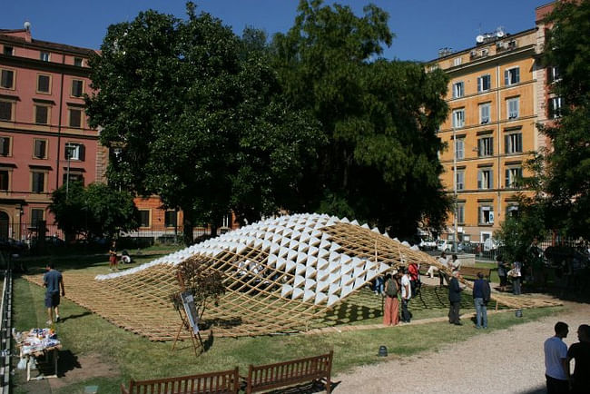 Grid (h)ome pavillon in Rome, Italy by COdesignLab, UniNa, Selve del Balzo, InArch, Casa dell'Architettura (team member: Silvia Piccione)