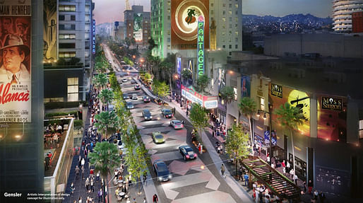 Image: Gensler, via the Hollywood Walk of Fame concept plan for Heart of Hollywood.