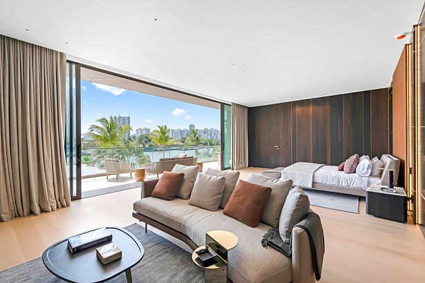 The 1,800-square-foot premier suite with a terrace offering views of Biscayne Bay.