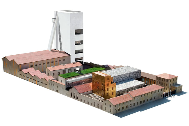 rendering of new Prada Foundation arts complex in Milan - designed by OMA