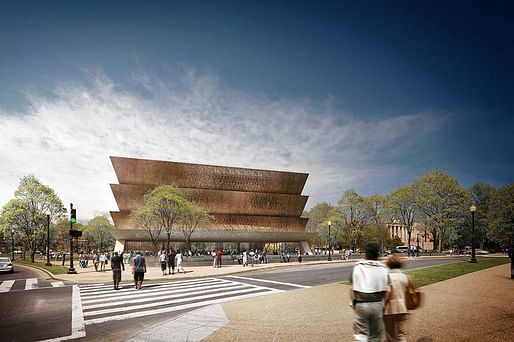 The Smithsonian National Museum of African American History and Culture. Photo courtesy of Adjaye Associates. Image via wsj.com