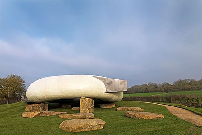 The 2014 Serpentine Pavilion by Smiljan Radic has moved to Somerset. Credit: Architectural Digest