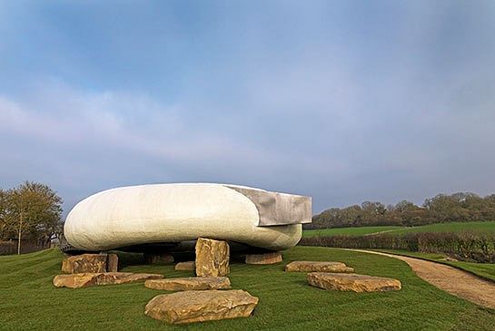 The 2014 Serpentine Pavilion by Smiljan Radic has moved to Somerset. Credit: Architectural Digest