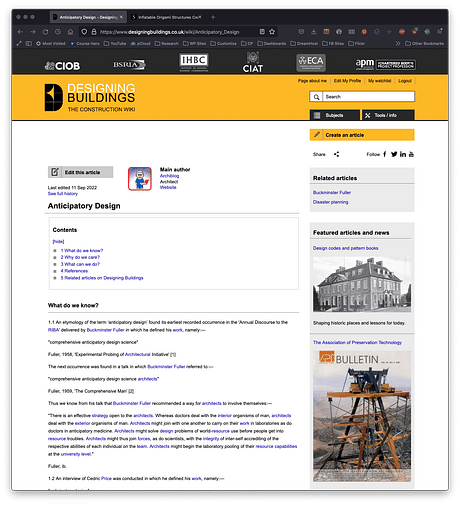 Published an article on Designing Buildings at https://www.designingbuildings.co.uk/wiki/Anticipatory_Design
