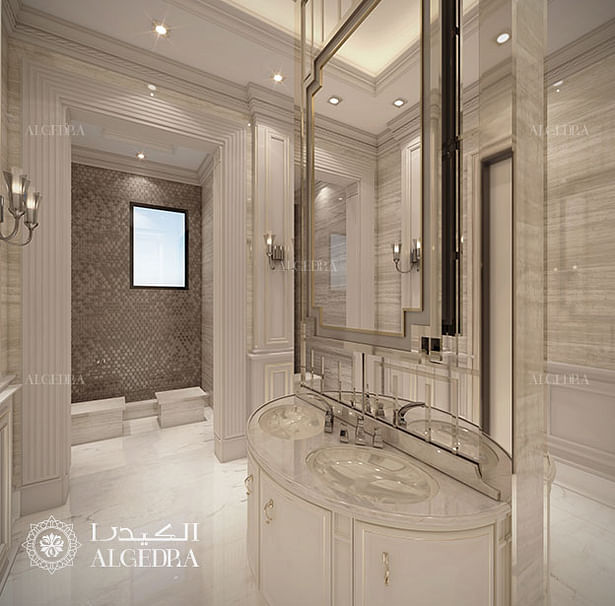 Bathroom design in luxury villa