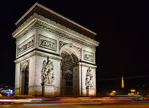 Current night view of the Arc de Triomphe. Photo: Sheila Sund/<a href="https://www.flickr.com/photos/sheila_sund/31339550911">Flickr</a>