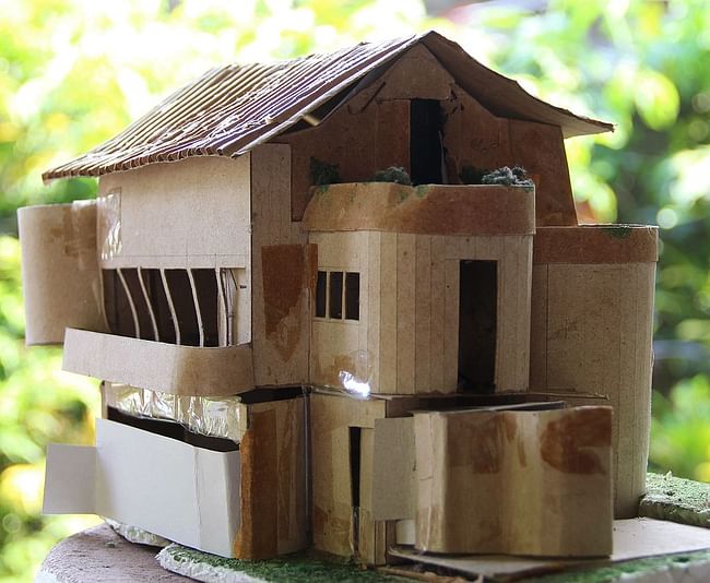 model for house designed for the artists, Segar (Probably the last house architectured by Minnette. Model done by Minnette's assistant Ms Pasqual) via Rajasegar Wikimedia