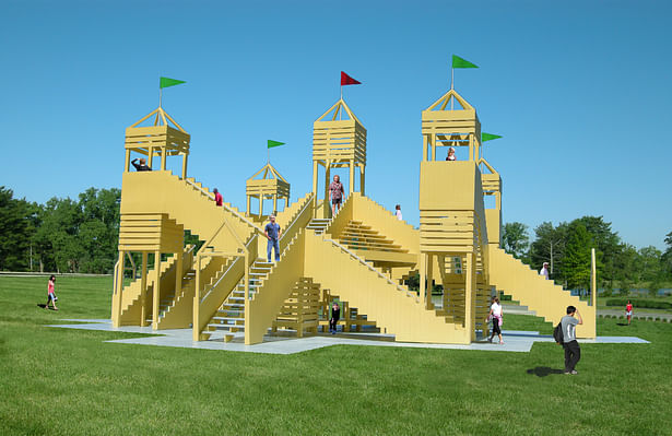 The Stair-scape, a public functional art structure that people climb on to inspire good health and at the same time, promote positive public gatherings.