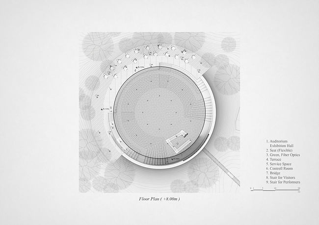 Flow: Open-ended Spatial Experience. Floor plan. (+8.00m) Image courtesy of Sunggi Park and Hyemin Jang.