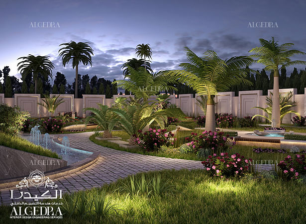Landscape design for luxury home