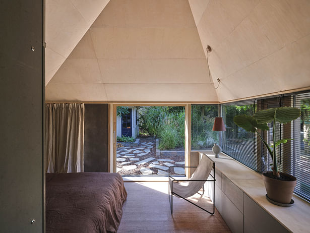 Interior seen from entrance of the existing house, horizontal