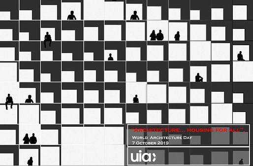 World Architecture Day poster by Huda Gharandouqa from Jordan. Image courtesy of UIA.
