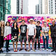 From right: Keith Griffiths, Chairman and Global Design Principal of Aedas; Remi Rough; Phil Ashcroft; Mr Jago; Xenz; Fiona Ma, Director of Marketing & Communications, Swire Properties; Priscilla Li, General Manager, Taikoo Place, Swire Properties; Lindsey McAlister, Founder of Hong Kong Youth Arts Foundation. (Photo by Swire Properties)