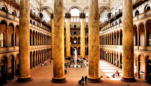 The Great Hall of the National Building Museum before renovation. Image via flickr user Phil Roeder
