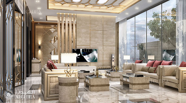 Living room in luxury villa