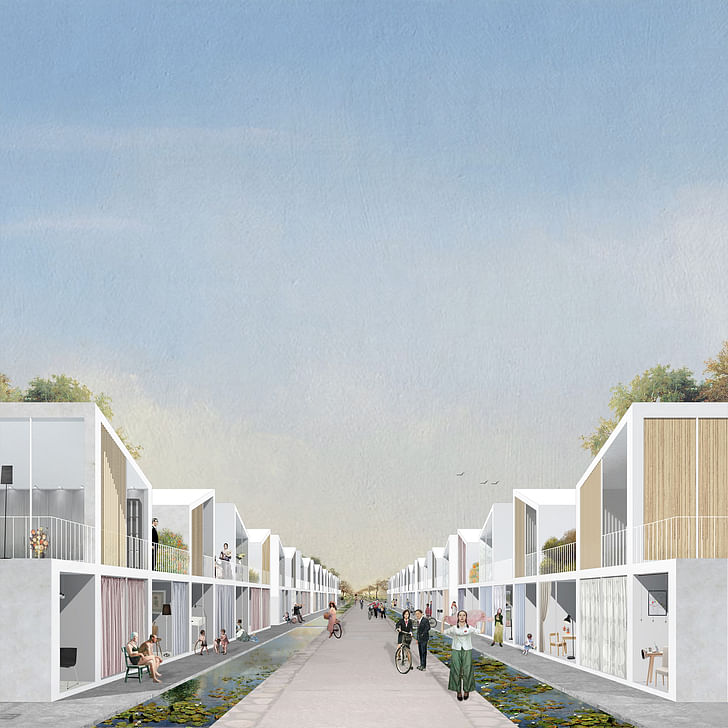 Housing units rendering. Image credit and courtesy of Dingliang Yang.