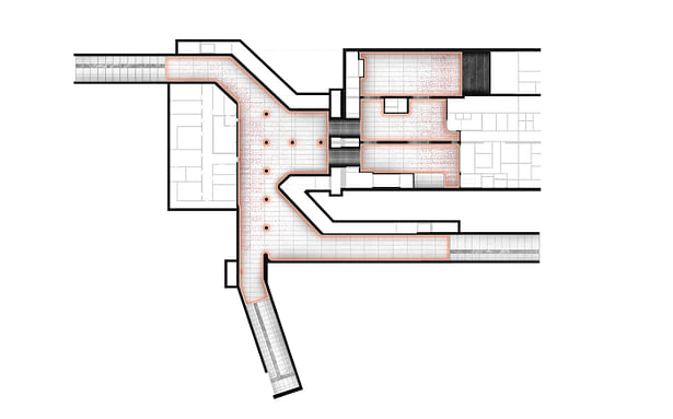 Ceiling plan of the underground vestibule