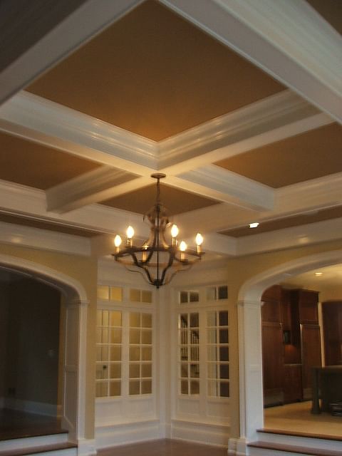 Coffered Ceiling Family Room