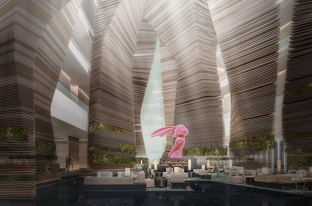 Banyan tree Hotel Chengdu_Lobby（The pink statue is X+Q Art's work 'I See Happiness'）