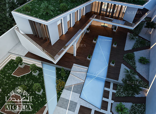 Modern villa patio and pool design