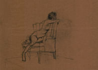 drawing - woman in chair