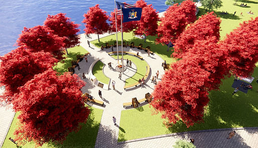 Rendering of the originally proposed essential workers memorial in Battery Park. Courtesy the Office of Governor Andrew Cuomo
