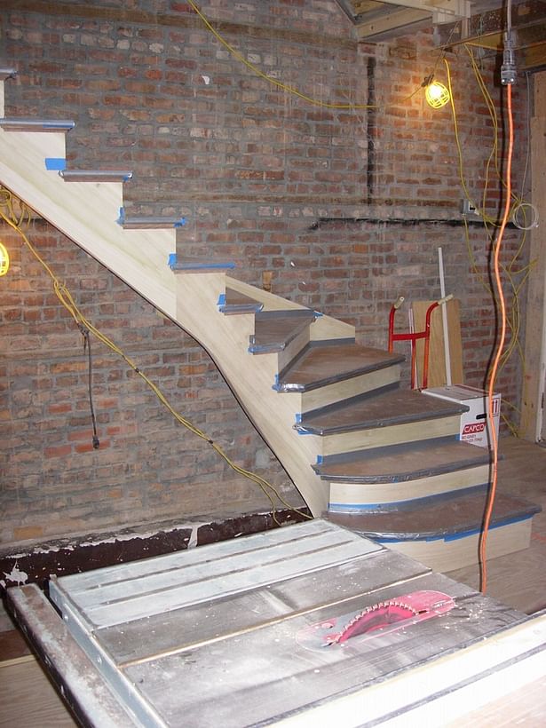 New stair configuration at 1st floor