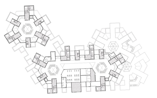 Typical Housing + Amenities Floor Plan - Floor 06 