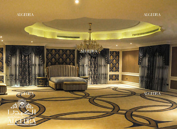 Master bedroom design in luxury villa