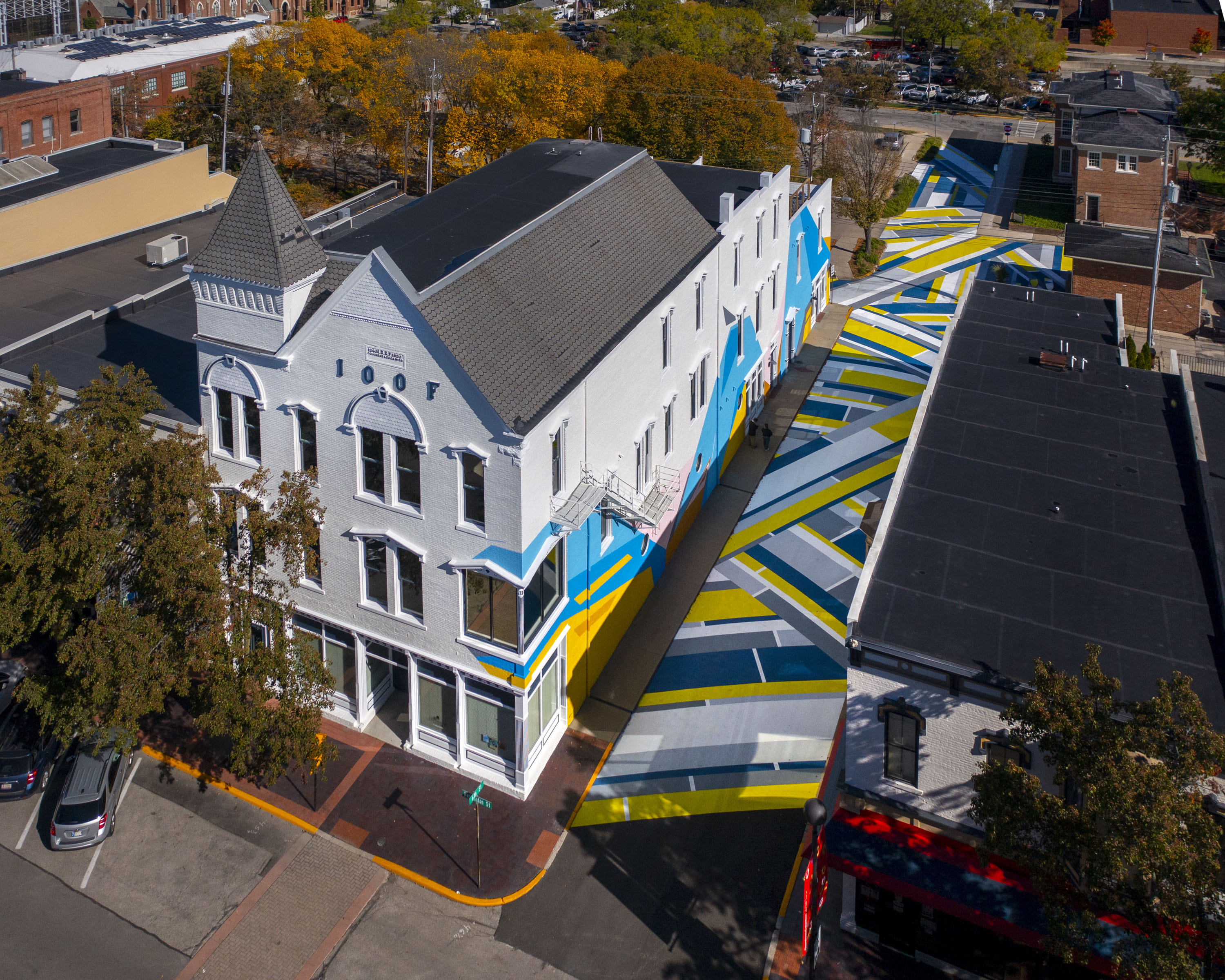 LAA Office transforms Columbus, Indiana street into vibrant public art ... - Public Art Space Dedicated Arts