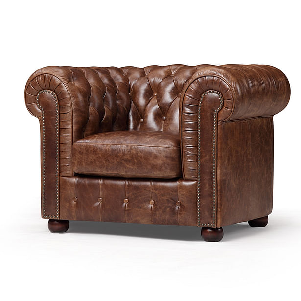 Original Chesterfield Sofa Chair by Rose & Moore