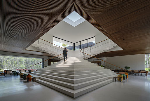 INSIDE: Public Buildings Tree O’clock — Villa Qabalah by Studio Locomotive in Phuket, Thailand. Image: © Beer Singnoi, Studio Locomotive. 