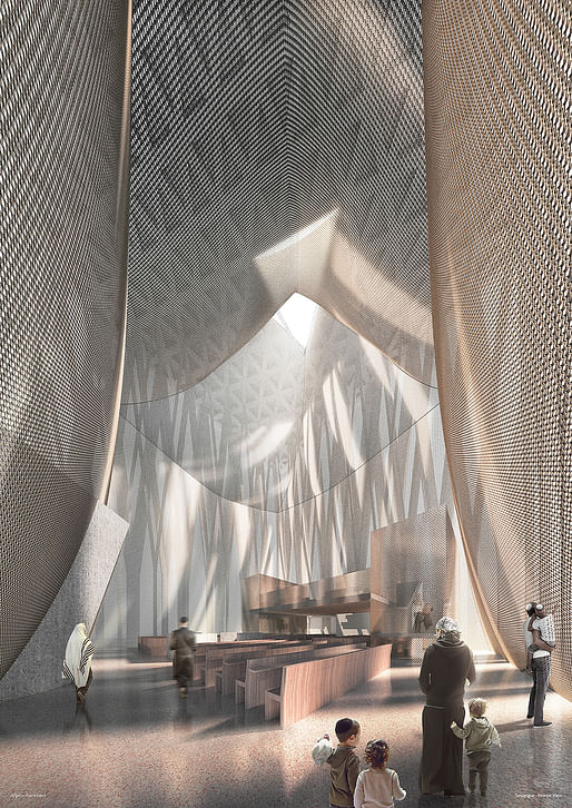 Synagogue - interior. Image © Adjaye Associates.