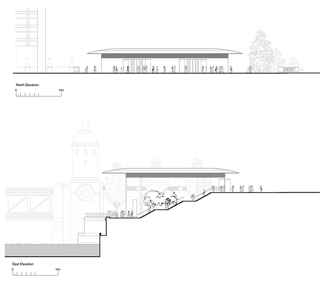 North and East Elevation. Apple Store, Chicago, (c) Foster + Partners