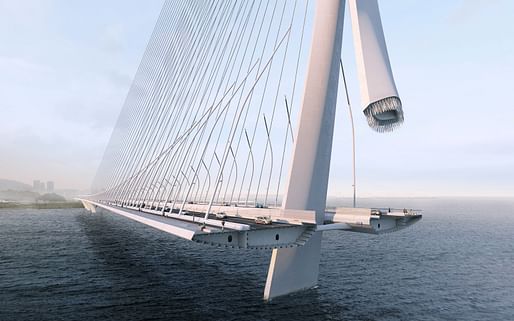 Danjiang Bridge by Zaha Hadid Architects, render by VA.