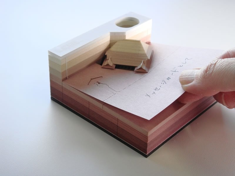 Excavate the hidden architecture models inside these unique note pads ...