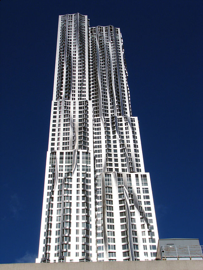 Emporis Skyscraper Award 1st Place winnder 8 Spruce Street, New York City, 265.18 m, 76 floors (Copyright- Courtesy of Gehry Partners)