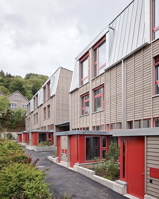 GOLD AWARD Residential Multi-Family winner: EMI Architekt*innen's Stockmattstrasse townhouses. Photo: Roland Bernath