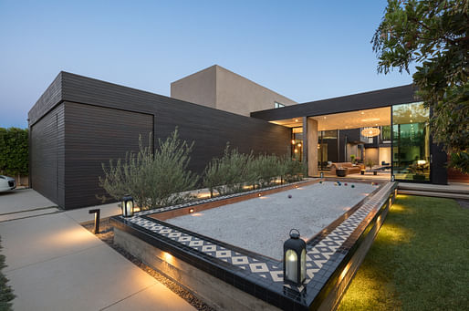 Entry garden and play court.