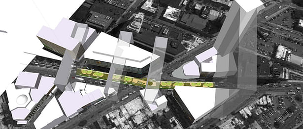 Model Showing the Cross Sections in Context with the Proposed Vegetated Tunnel