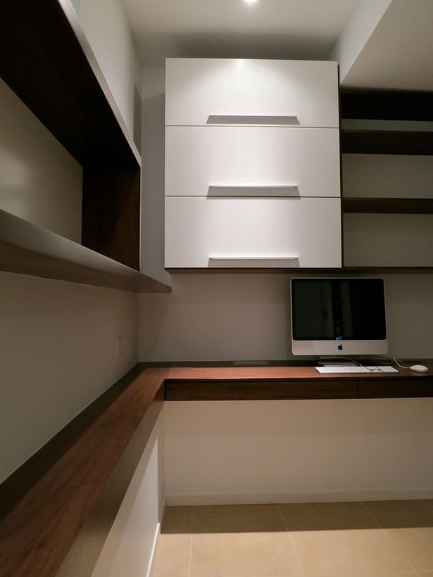 Custom office/guest room with murphy bed, by Eve Fineman Design, LLC. Fabricated by Navillus Woodworks.