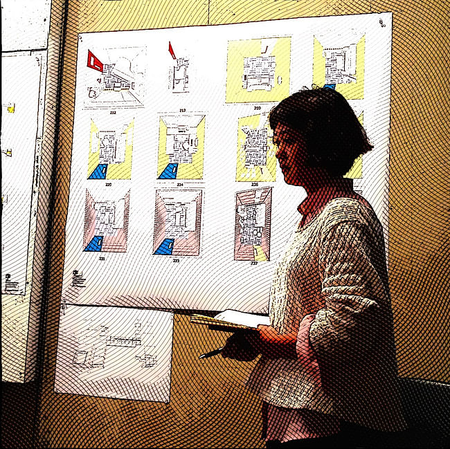 Shu Zhao Presenting her drawings