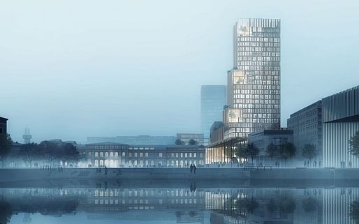 'Nordic Light', Olso tower competition winner, by Reiulf Ramstad Arkitekter and C.F. Møller Architects. Image: C.F. Møller Architects. 
